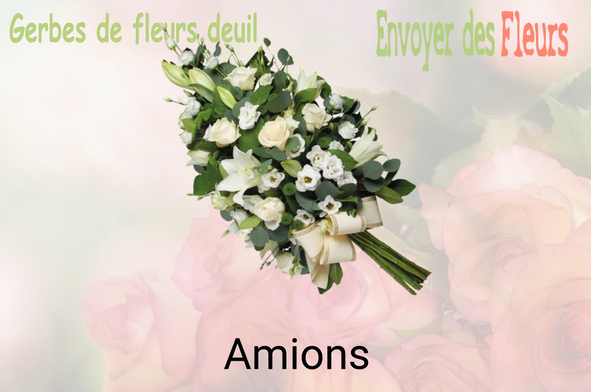 Gerbe de fleurs de deuil livrée à Amions